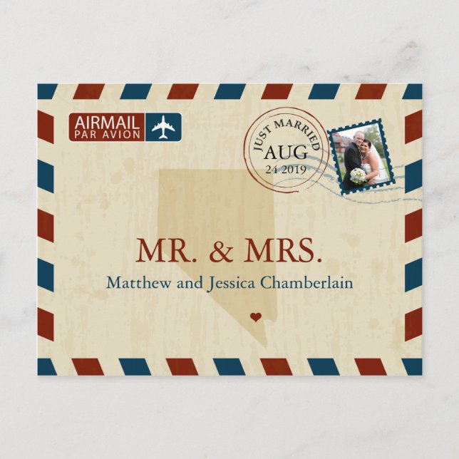 Airmail de Las Vegas Nevada | Tarjetas de agradeci (Anverso)