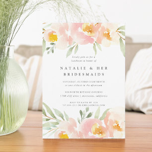 Airy Floral Bridesmaids Invitación al almuerzo