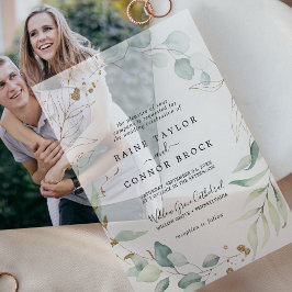 Airy Greenery Gold Leaf Boda botánico moderno