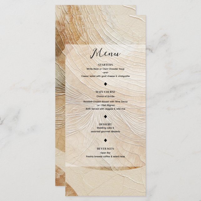 Airy Neutral Natural Element Bohemian Boho Menu (Anverso / Reverso)