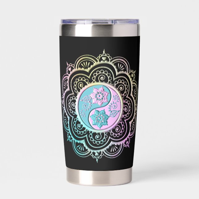 Aislada Botella de agua Pastel Mandala (Frente)