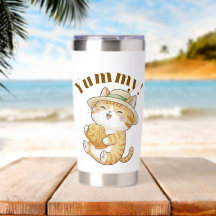 Botella de Agua Taiyaki de Gato Atigrado Jengibre