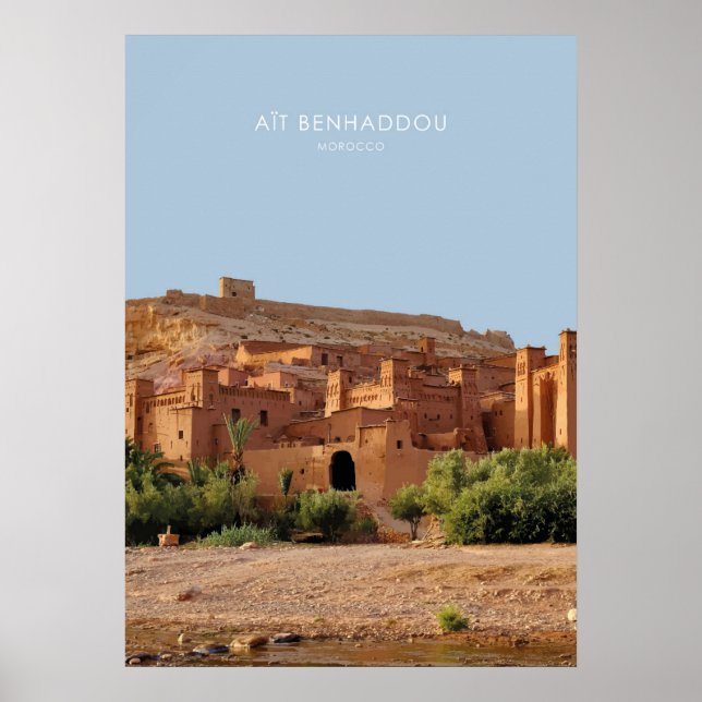 Ait Benhaddou, arte de viajes de Marruecos (Frente)