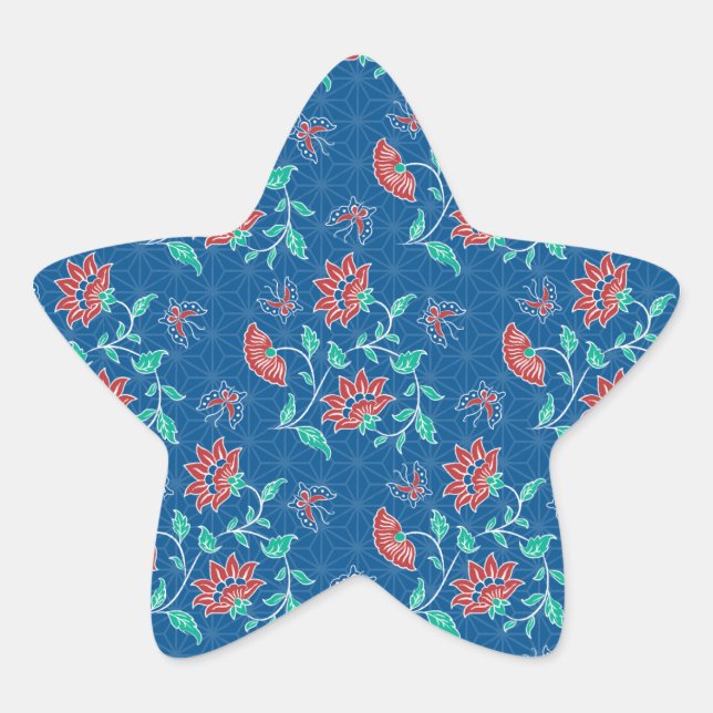 Aiyana Floral Batik Star Pegatina (Anverso)