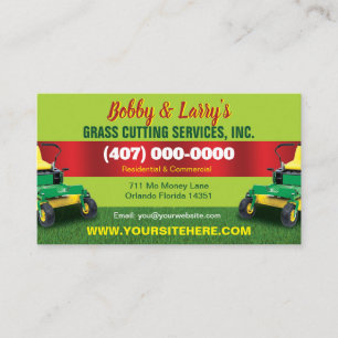 Ajardinar la tarjeta de visita del corte de la