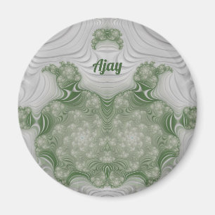AJAY ~ Blanco y Verde ~ Impresionante imán de dise