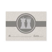 Ajedrez Rey y Reina Boda Tarjetas de plaza, gris