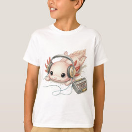 Ajolote Adorable con Auriculares – Camiseta para N
