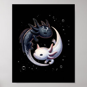 Ajolotes Yin Yang Gráfico Japonés Arte Anime Axolo