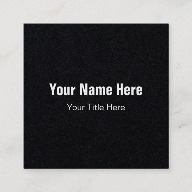Ajuste, 2,5" x 2,5", tarjeta de visita negra (Anverso)