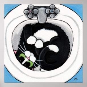 Ajuste apretado (v2) en arte del gato del azul el