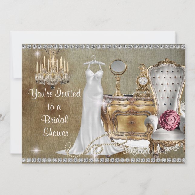 AJUSTE DE INVITACIÓN DE LA DUCHA BRIDAL SHABBY CHI (Anverso)