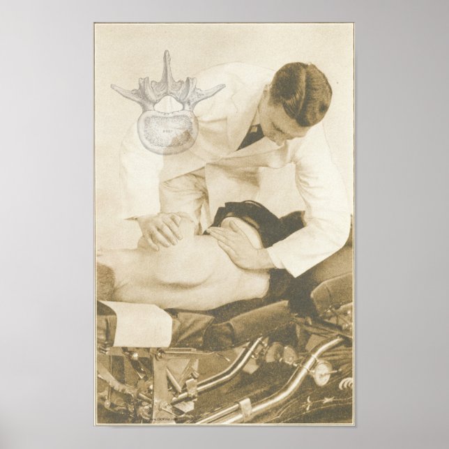 Ajuste de la columna quiropráctica Impresión vinta (Frente)