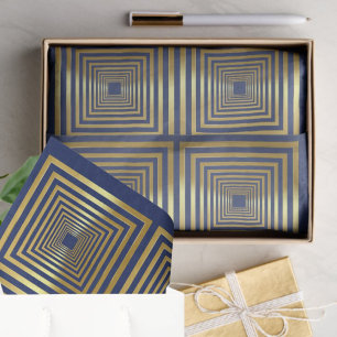 Ajuste de patrón de cuadros de oro azul Papel de t