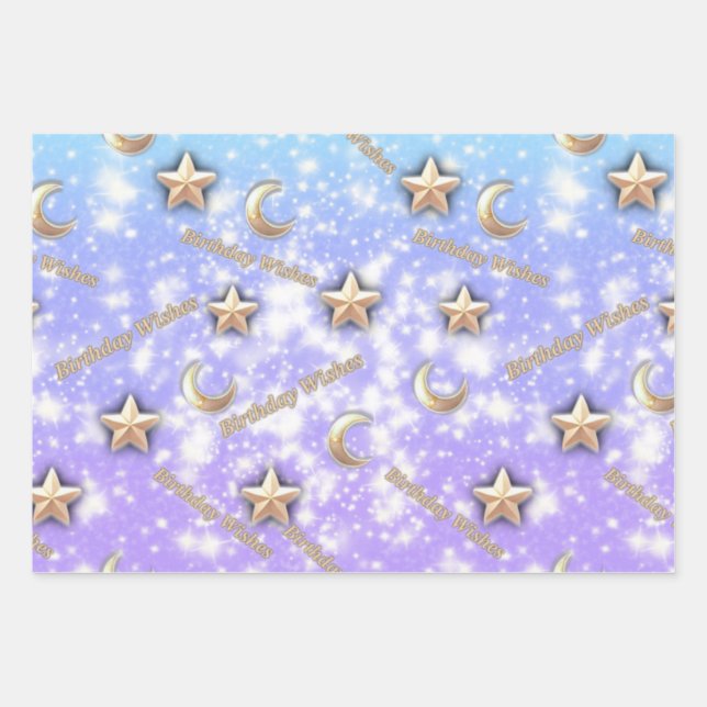 Ajuste de regalo de cumpleaños celestial | Papel n (Anverso)