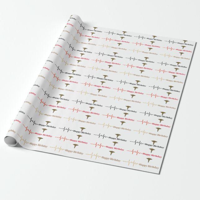 Ajuste de regalo de cumpleaños médico o papel de e (Desenrollado)