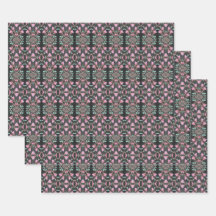 Ajuste de regalo de papel negro Verde azulado y ro