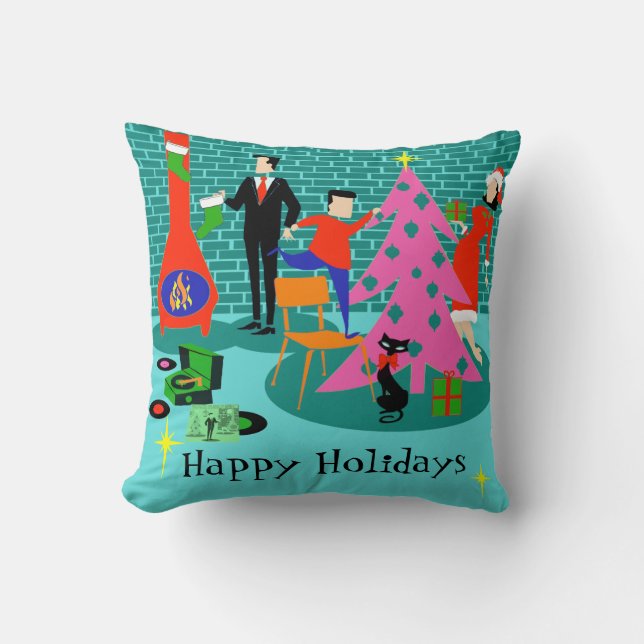 Ajuste retro el Cojín decorativo del árbol de (Anverso)