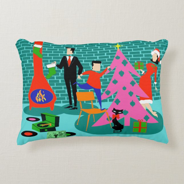 Ajuste retro la almohada del acento del árbol de (Anverso)