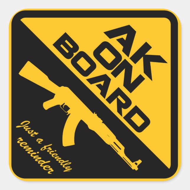 AK47 En El Pegatina A Bordo (Anverso)