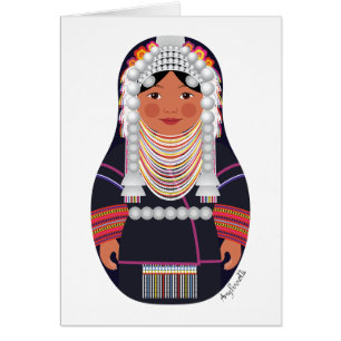 Akha de Thailand Matryoshka Card