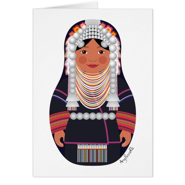 Akha de Thailand Matryoshka Card (Frente)