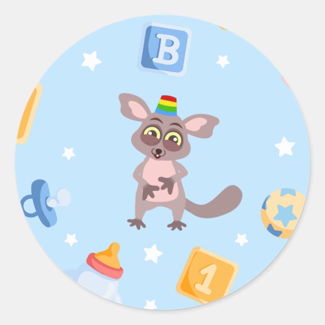 Akili y yo Pegatina de Baby Shower (Anverso)