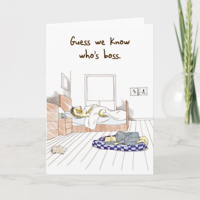 Akita Bossy Dog - Tarjeta de cumpleaños divertida (Anverso)