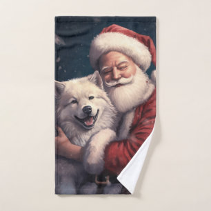Akita con Navidades festivos de Santa Claus