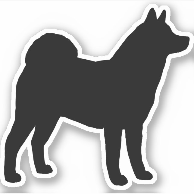 Akita Dog Silhouette Guay Canine Vinyl Pegatina (Anverso)