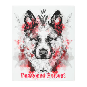 Akita norteamericana abstracta arte fractal