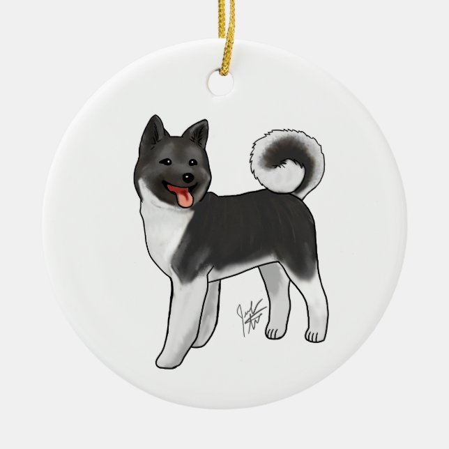 Akita - Ornamento blanco y negro (Frente)