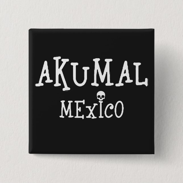 Akumal Mexico Design - botón cuadrado (Anverso)