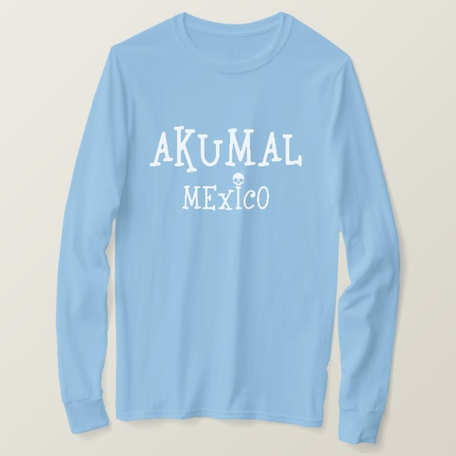 Akumal Mexico Design - Camiseta básica de manga la (Anverso del diseño)