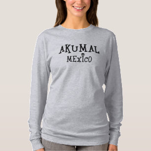 Akumal México Diseño - Camiseta Básica de Manga La