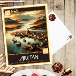 Akutan, Alaska | Tarjeta Postal Antiguo