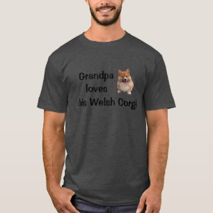 Al abuelo le encanta su camiseta de Corgi galés