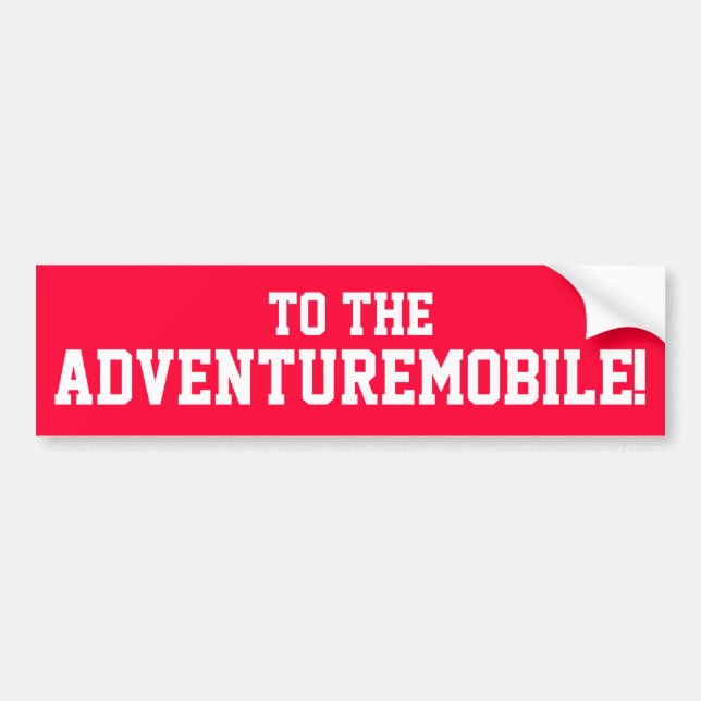 ¡Al Adventuremobile! Pegatina para el parachoques (Frente)