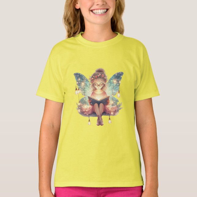 Al Chica de hadas le encanta leer camiseta (Anverso)