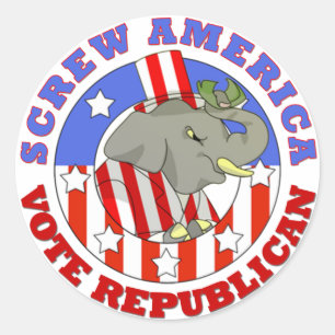Al diablo con el Pegatina de GOP de America Vote