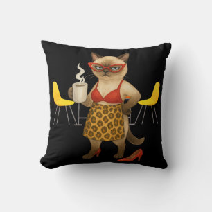 Al gato siamés le encanta la almohada de café - Cu