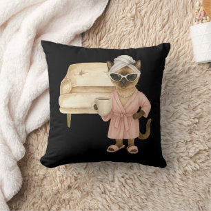 Al gato siamés le encanta la almohada de café - Cu