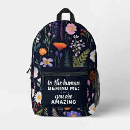 Al humano detrás de mí mochila Personalizado - Blo
