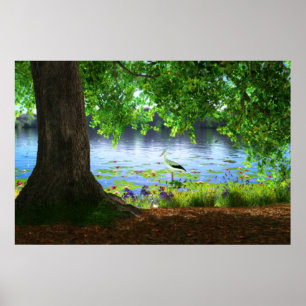 Al lado de la impresión de agua fija