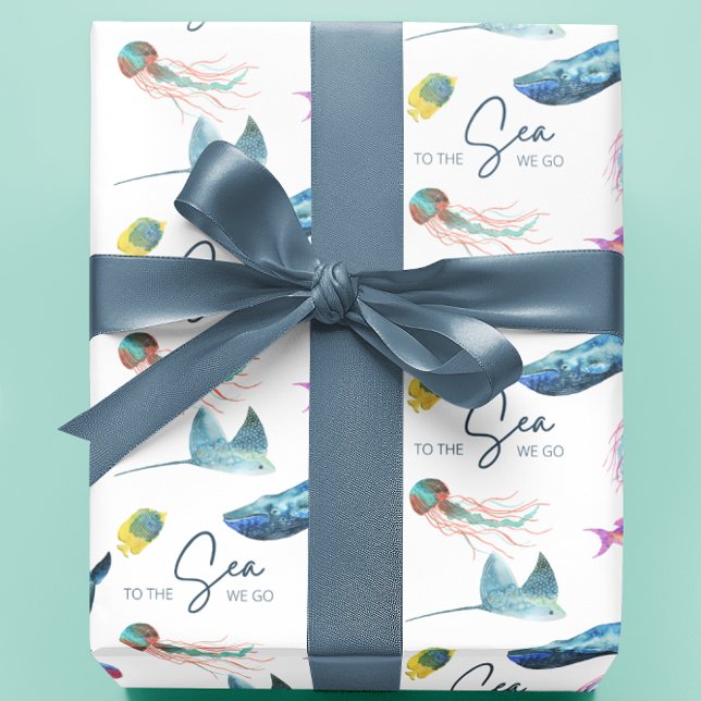 Al mar Vamos A Envolver Hojas De Papel (Celebrate a special trip to the ocean with these cute, "To the sea we go" wrapping paper sheets! )