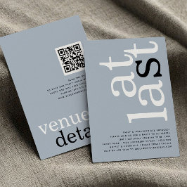 Al menos QR Code Dusty Blue Engagement Invitación