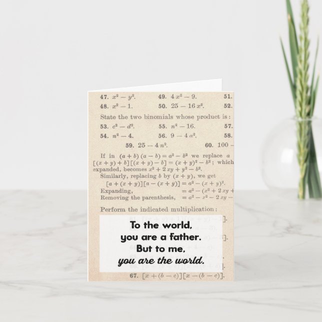 Al mundo eres un padre Tarjeta de felicitación (Anverso)