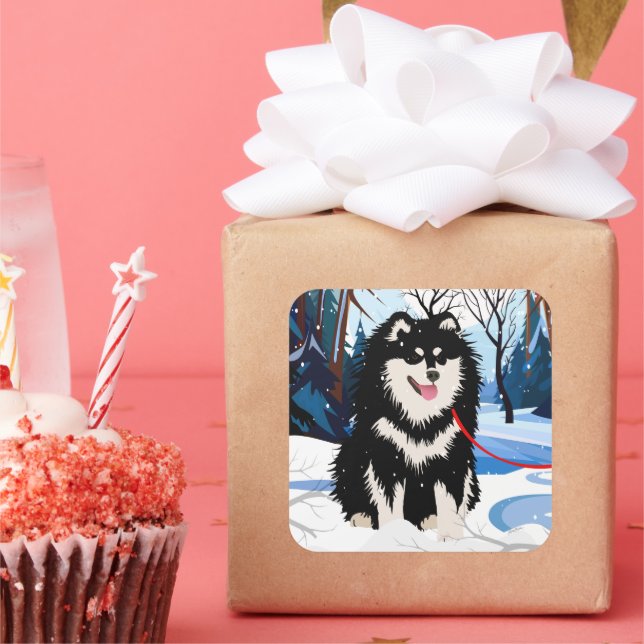 AL OTRO LADO DEL RÍO pegatinas de Finnish Lapphund (Fiesta)