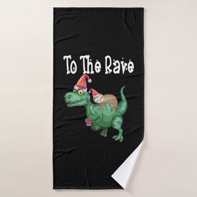 Al Rave Tree Rex Divertido Sloth montando Dinosaur (Toalla de baño)