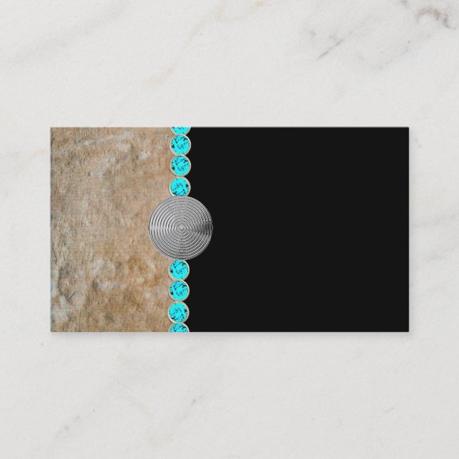 al sudoeste, turquesa, tarjetas de visita rústicas (Anverso)